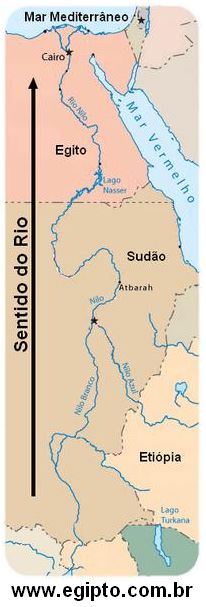 Mapa da África Com Rio Nilo