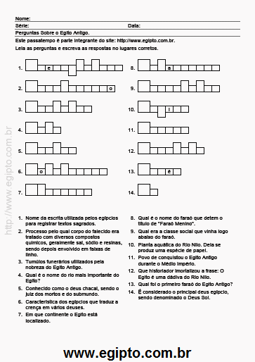 Questionário Com Respostas Para Aulas de História